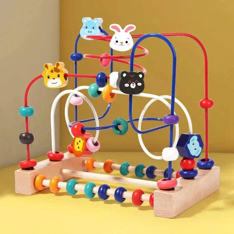 Montessori Wooden Bead Maze Toy For Toddlers Learning Math - ToylandEU