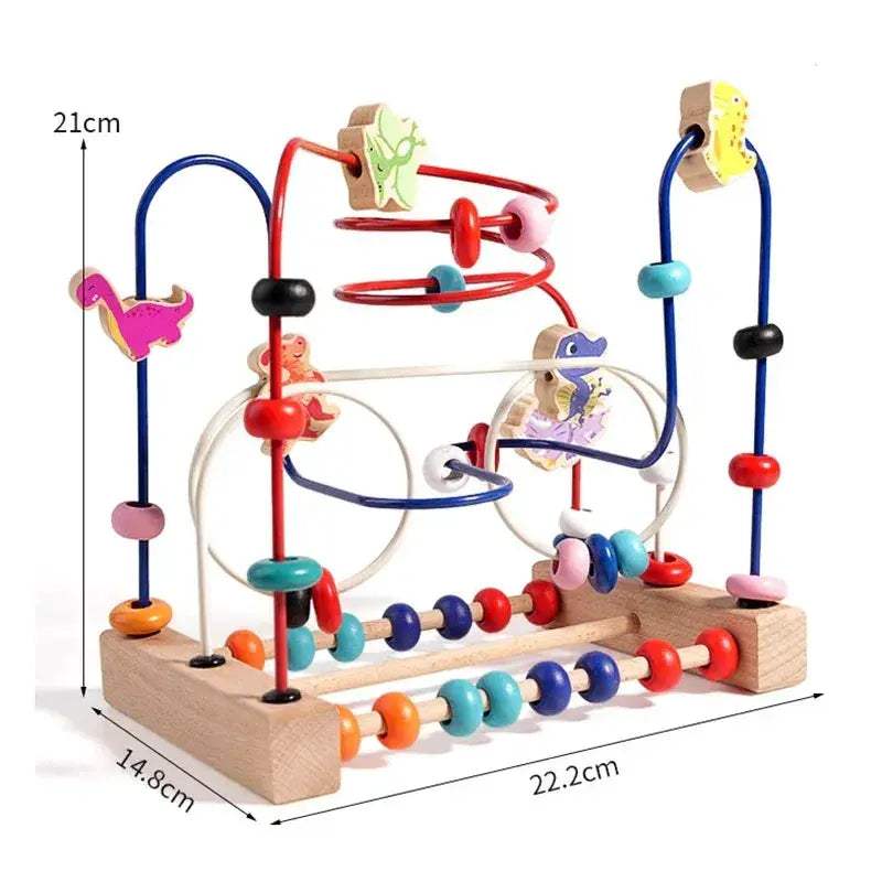 Montessori Wooden Bead Maze Toy For Toddlers Learning Math - ToylandEU