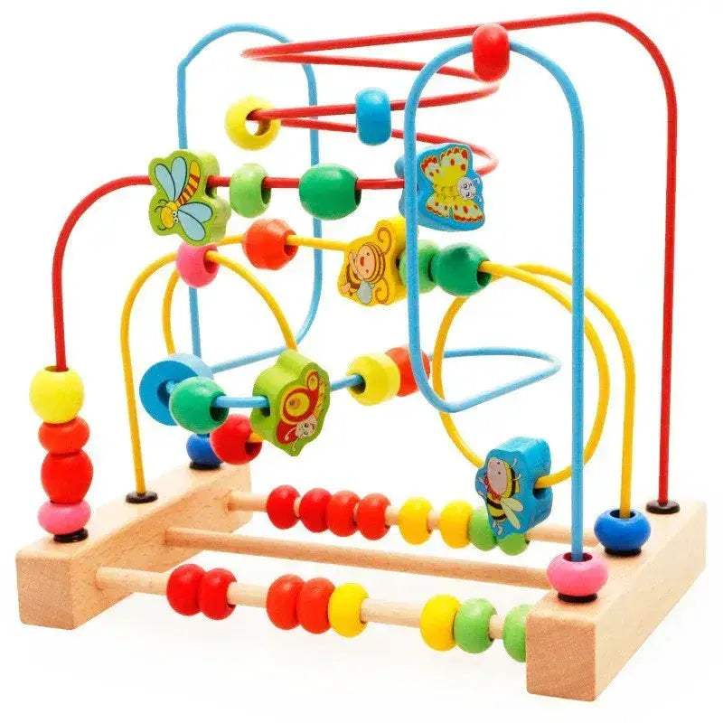 Montessori Wooden Bead Maze Toy For Toddlers Learning Math - ToylandEU