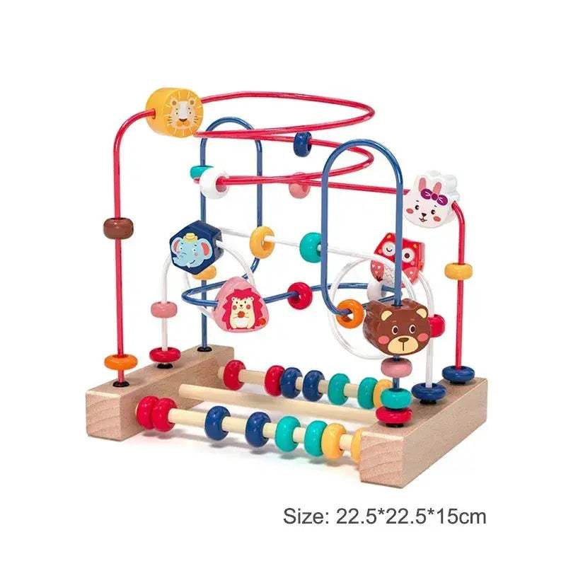 Montessori Wooden Bead Maze Toy For Toddlers Learning Math - ToylandEU