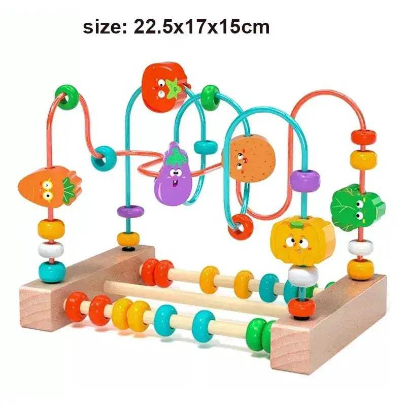 Montessori Wooden Bead Maze Toy For Toddlers Learning Math - ToylandEU