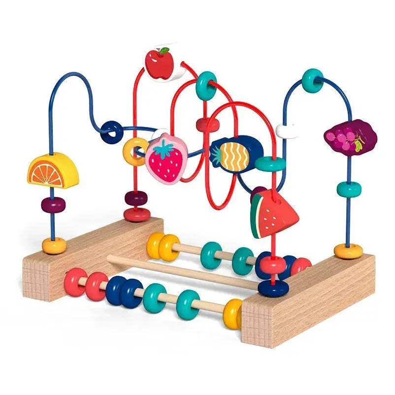 Montessori Wooden Bead Maze Toy For Toddlers Learning Math - ToylandEU