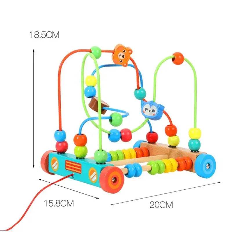 Montessori Wooden Bead Maze Toy For Toddlers Learning Math - ToylandEU