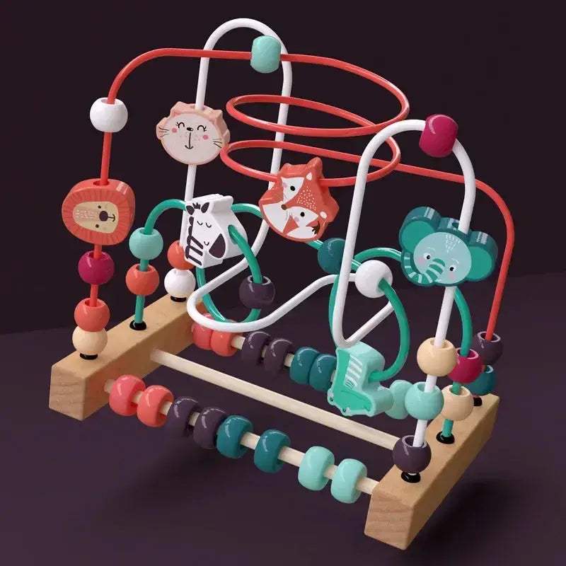 Montessori Wooden Bead Maze Toy For Toddlers Learning Math - ToylandEU