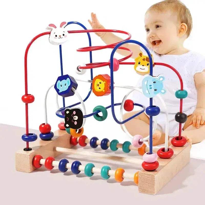 Montessori Wooden Bead Maze Toy For Toddlers Promotes Early Learning - ToylandEU
