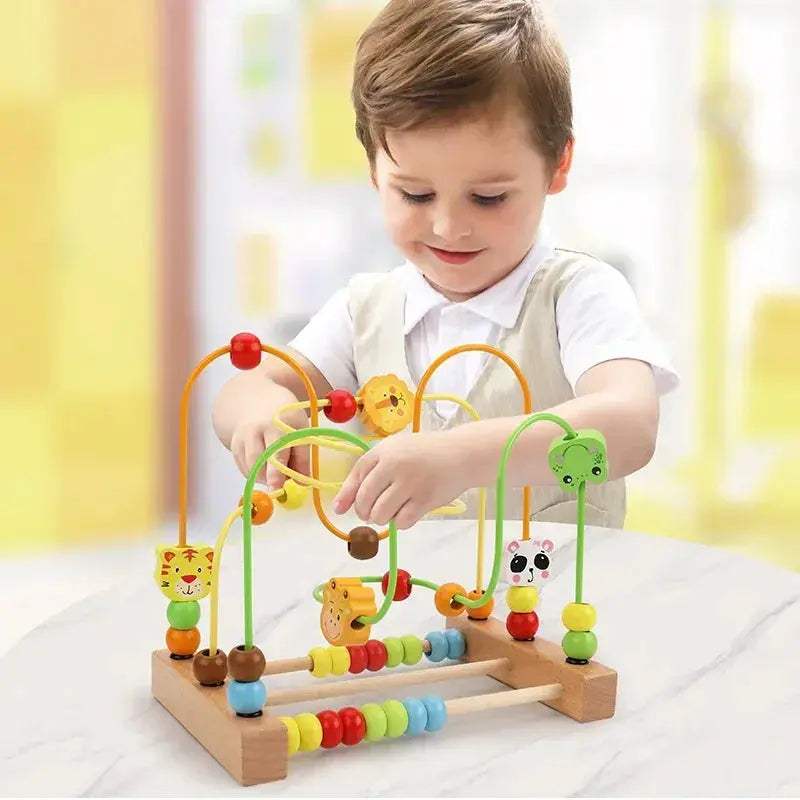 Montessori Wooden Bead Maze Toy For Toddlers Promotes Early Learning - ToylandEU