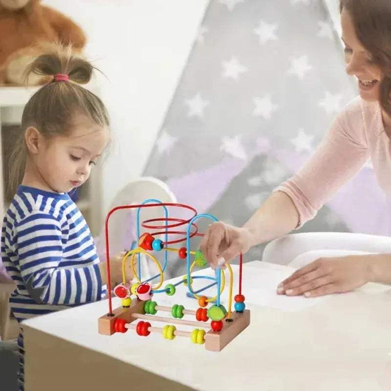 Montessori Wooden Bead Maze Toy For Toddlers Promotes Early Learning - ToylandEU