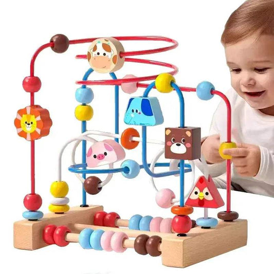  Montessori Wooden Bead Maze Toy Toddlers CE Certified -  ToylandEU™