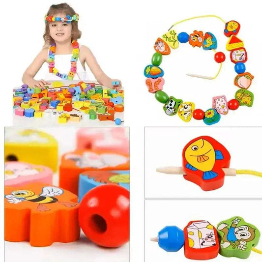  Montessori Wooden Bead Toys 21pc Set for DIY Learning -  ToylandEU™