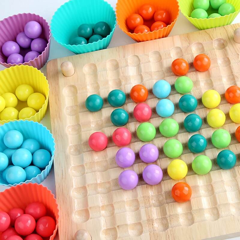 Монтесори образователна играчка пъзел от дървени мъниста за деца на възраст 2-7 години - ToylandEU