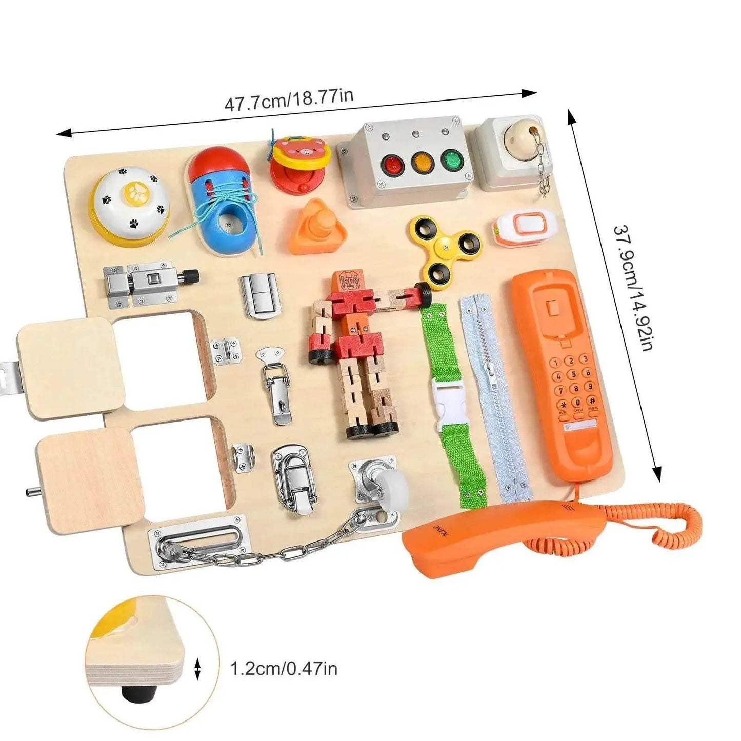  Montessori Wooden Busy Board For Kids Sensory Learning Toy Ages 3 To 12 Safe Wood -  ToylandEU™