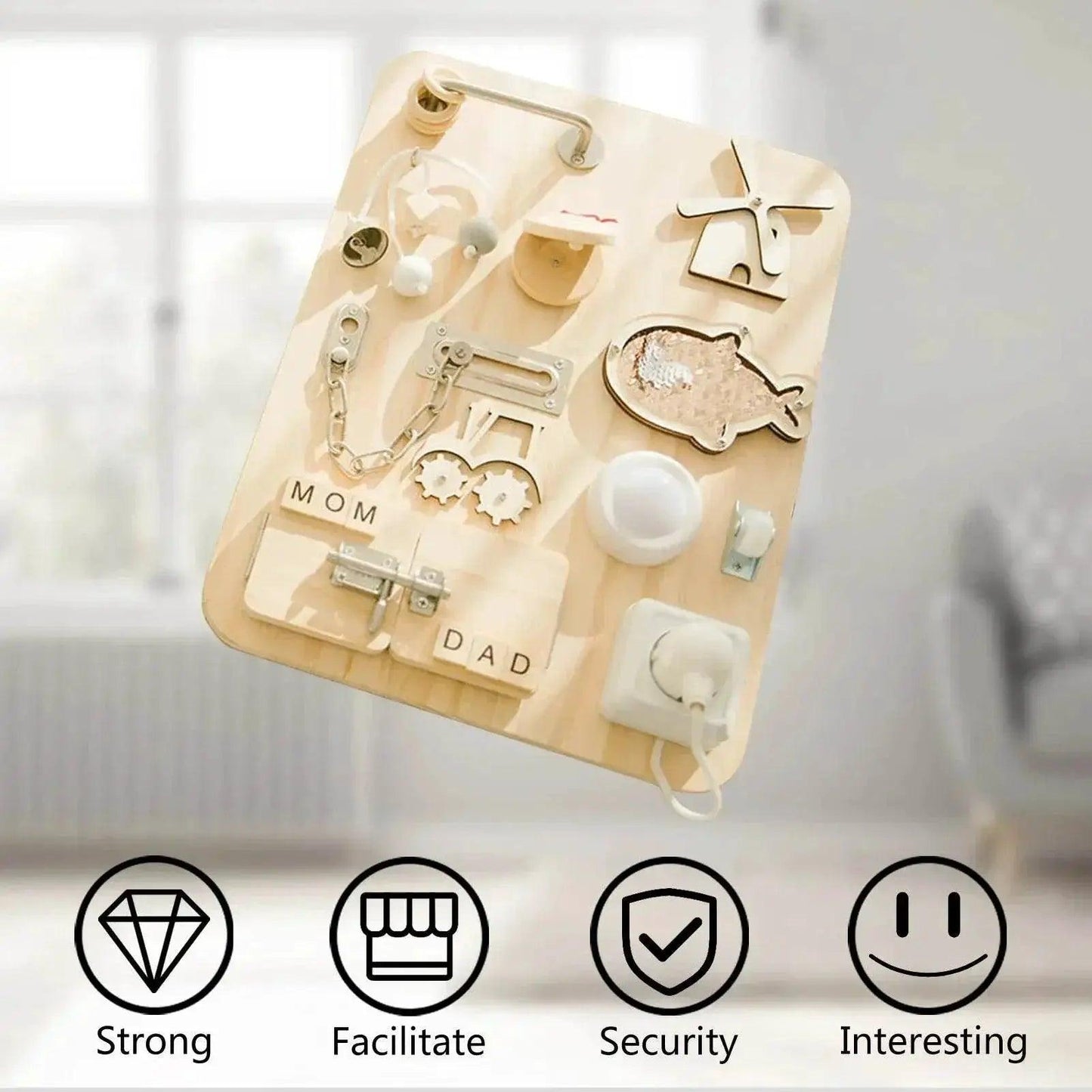  Montessori Wooden Busy Board For Toddlers One To Three Years Learning Toy With Locks Latches -  ToylandEU™