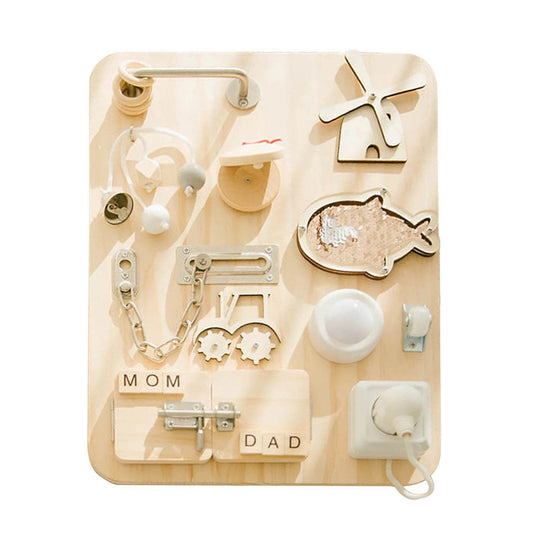Montessori Wooden Busy Board - Fun Learning Toy for Toddlers 1-3 Years - ToylandEU