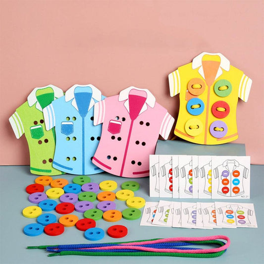 Engaging Montessori Wooden Button Sewing Game for Kids' Skills Development - ToylandEU