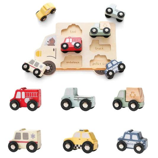  Montessori Wooden Car Puzzle For Babies 3D Educational -  ToylandEU™