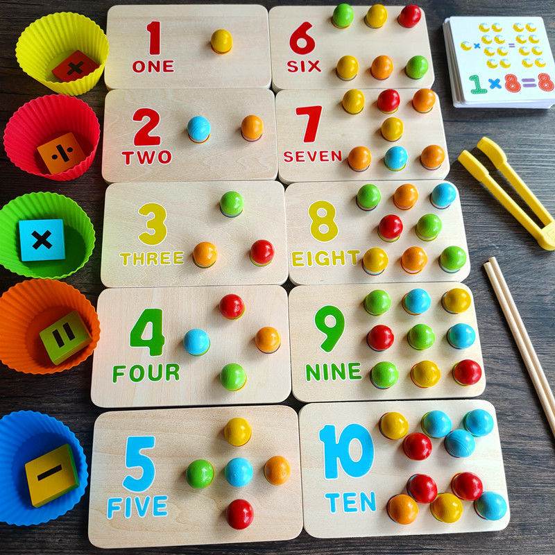 Montessori Wooden Clip Beads & Chopsticks - Kids' Brain Training Toy - ToylandEU