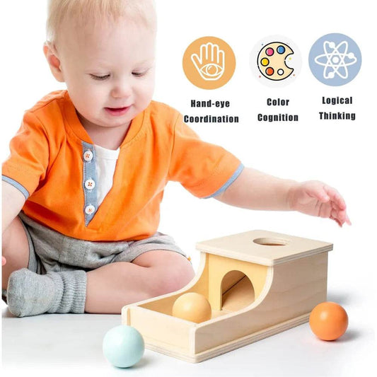 Montessori Infant Wooden Toys Coin Ball Busy Drum Color Shape Cognition Match Educational Sensory Toy Baby Teaching Aid Gifts - ToylandEU