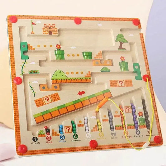 Interactive Wooden Color & Number Maze - Montessori Learning Toy - ToylandEU