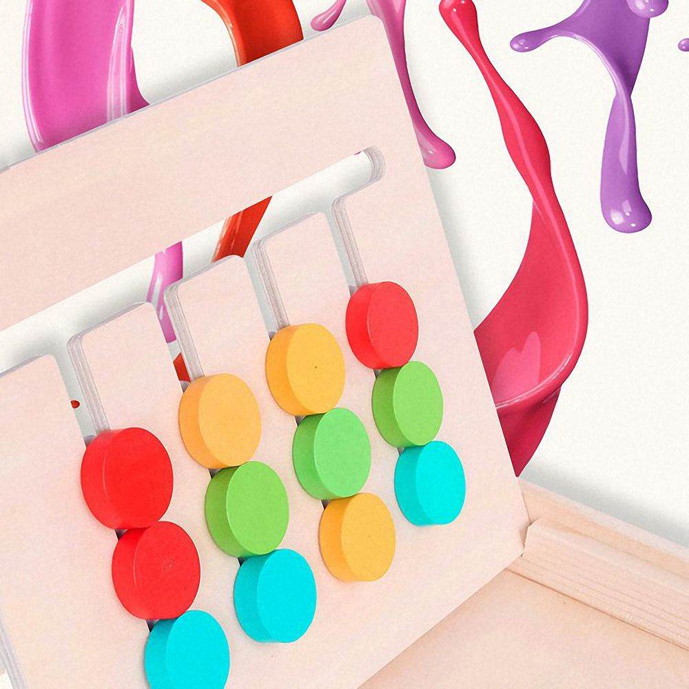 Монтесори дървен пъзел за съпоставяне на цветовете за когнитивно развитие на децата - ToylandEU