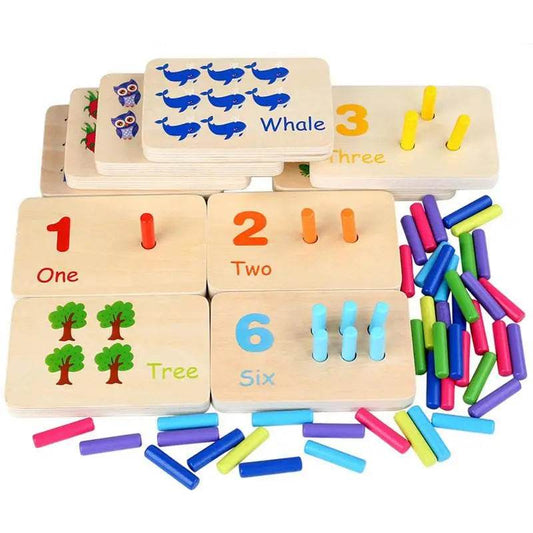 Montessori Wooden Counting Peg Board: Fun Math Learning for Kids - ToylandEU