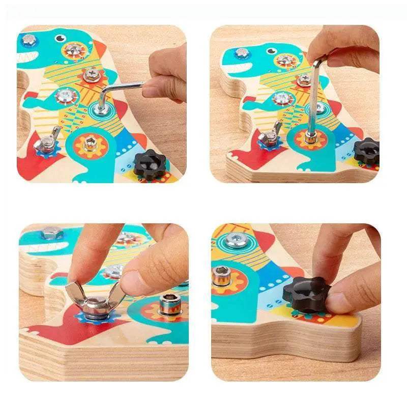 Montessori Wooden Toys Pretend Play Set Dinosaur Tool Set - ToylandEU