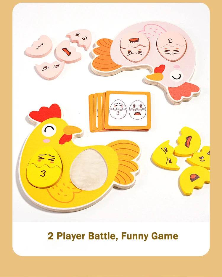 Montessori Wooden Puzzle Games Expression Emotion Egg Face Board Matching Thinking Early Educational Toys for Toddlers Age 3+ - ToylandEU