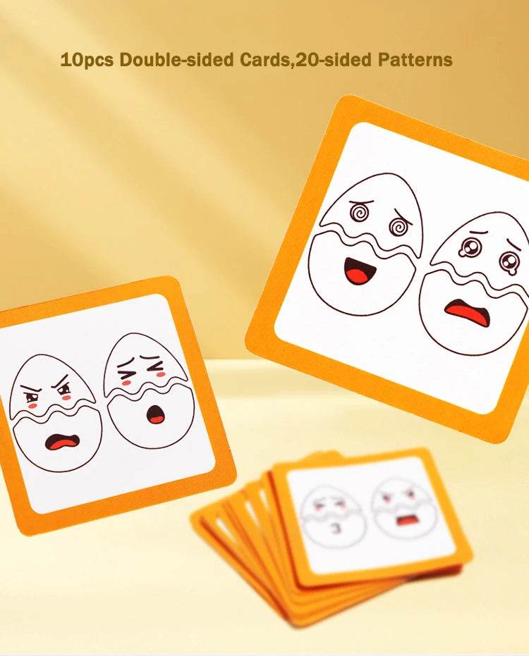 Montessori Wooden Puzzle Games Expression Emotion Egg Face Board Matching Thinking Early Educational Toys for Toddlers Age 3+ - ToylandEU