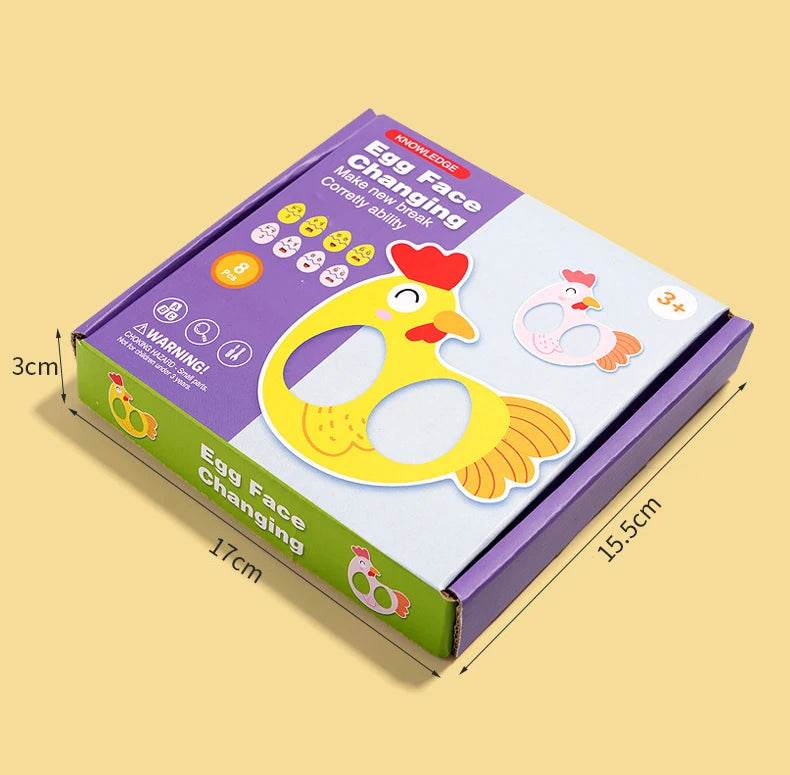 Montessori Wooden Puzzle Games Expression Emotion Egg Face Board Matching Thinking Early Educational Toys for Toddlers Age 3+ - ToylandEU