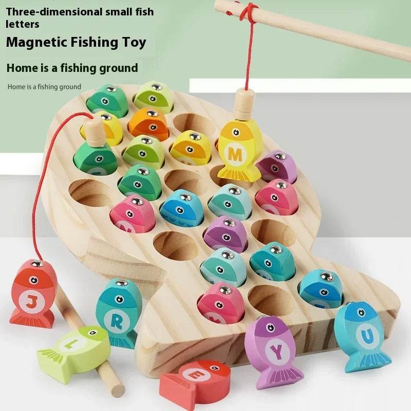 Wooden Children Fishing Toys Baby Montessori Early Education Toys Kids Ability Training Game Toddler Number Alphabet Learning - ToylandEU