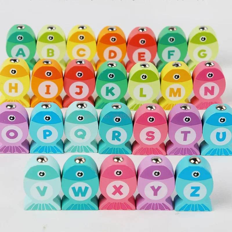 Wooden Children Fishing Toys Baby Montessori Early Education Toys Kids Ability Training Game Toddler Number Alphabet Learning - ToylandEU