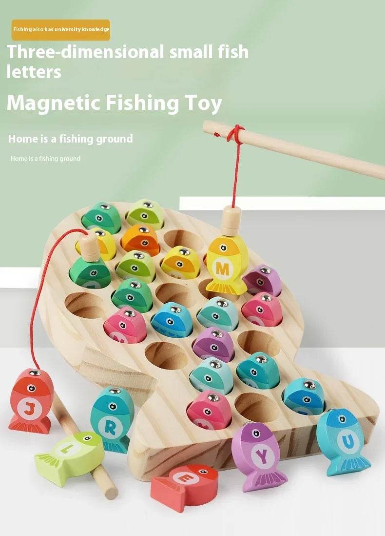 Wooden Children Fishing Toys Baby Montessori Early Education Toys Kids Ability Training Game Toddler Number Alphabet Learning - ToylandEU
