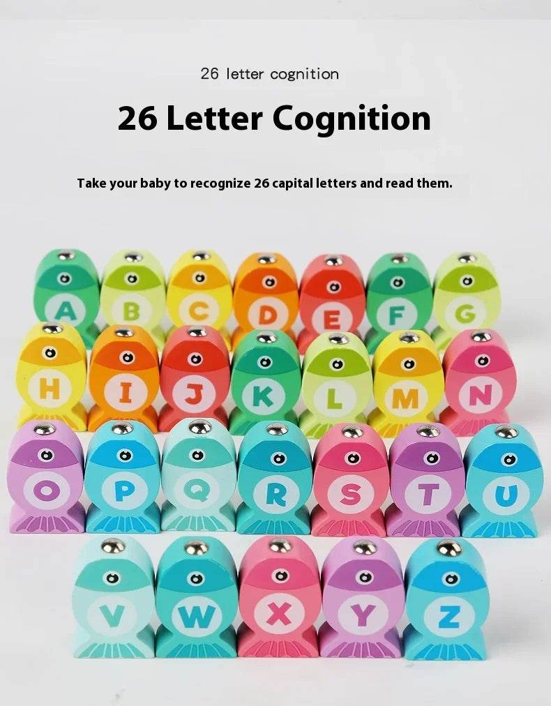 Wooden Children Fishing Toys Baby Montessori Early Education Toys Kids Ability Training Game Toddler Number Alphabet Learning - ToylandEU