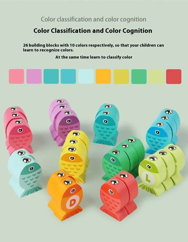 Wooden Children Fishing Toys Baby Montessori Early Education Toys Kids Ability Training Game Toddler Number Alphabet Learning - ToylandEU