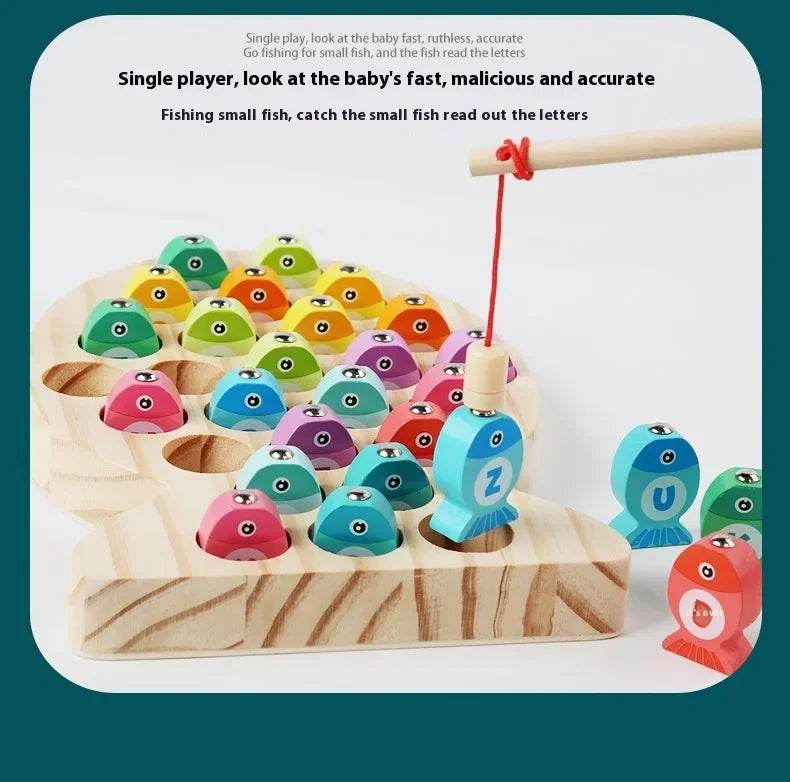Wooden Children Fishing Toys Baby Montessori Early Education Toys Kids Ability Training Game Toddler Number Alphabet Learning - ToylandEU