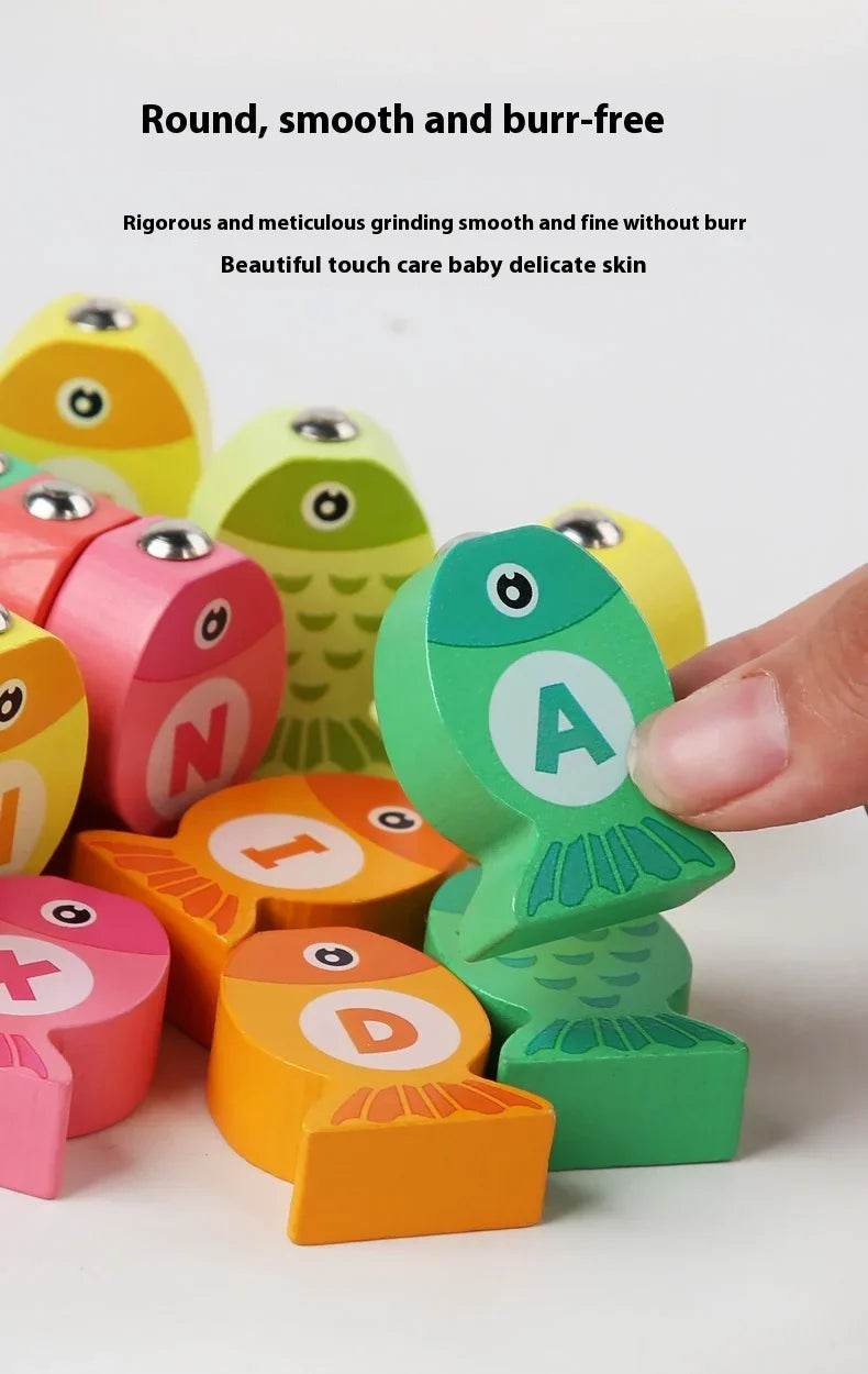 Wooden Children Fishing Toys Baby Montessori Early Education Toys Kids Ability Training Game Toddler Number Alphabet Learning - ToylandEU