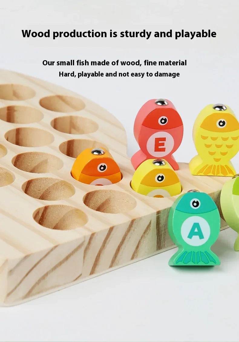 Wooden Children Fishing Toys Baby Montessori Early Education Toys Kids Ability Training Game Toddler Number Alphabet Learning - ToylandEU