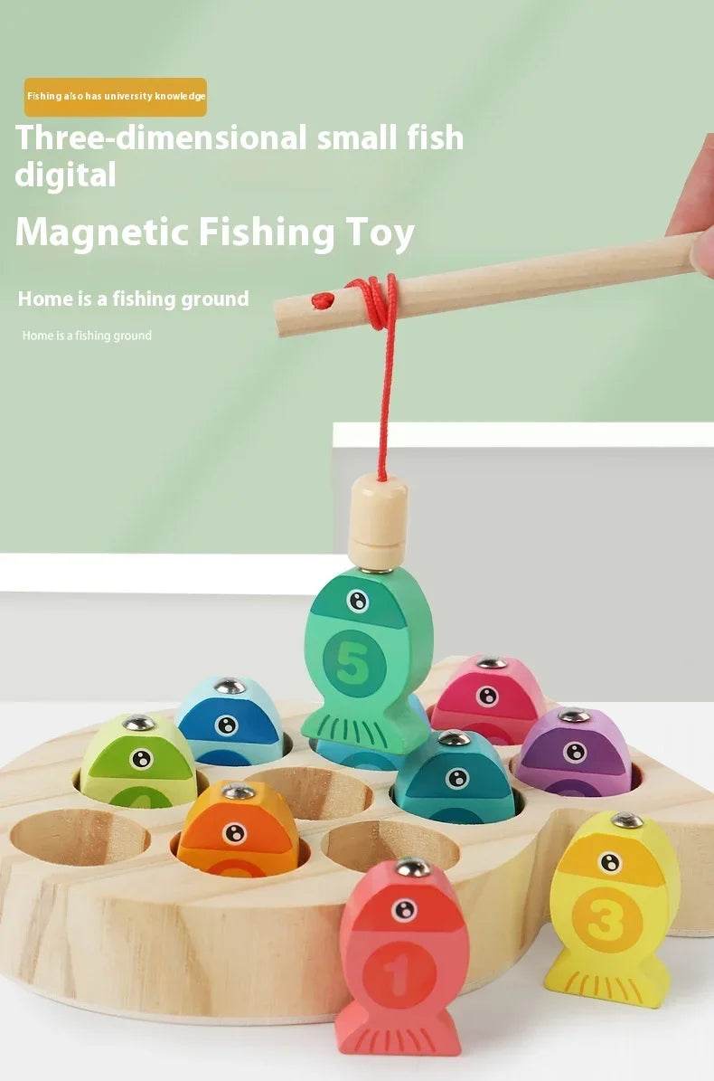 Wooden Children Fishing Toys Baby Montessori Early Education Toys Kids Ability Training Game Toddler Number Alphabet Learning - ToylandEU