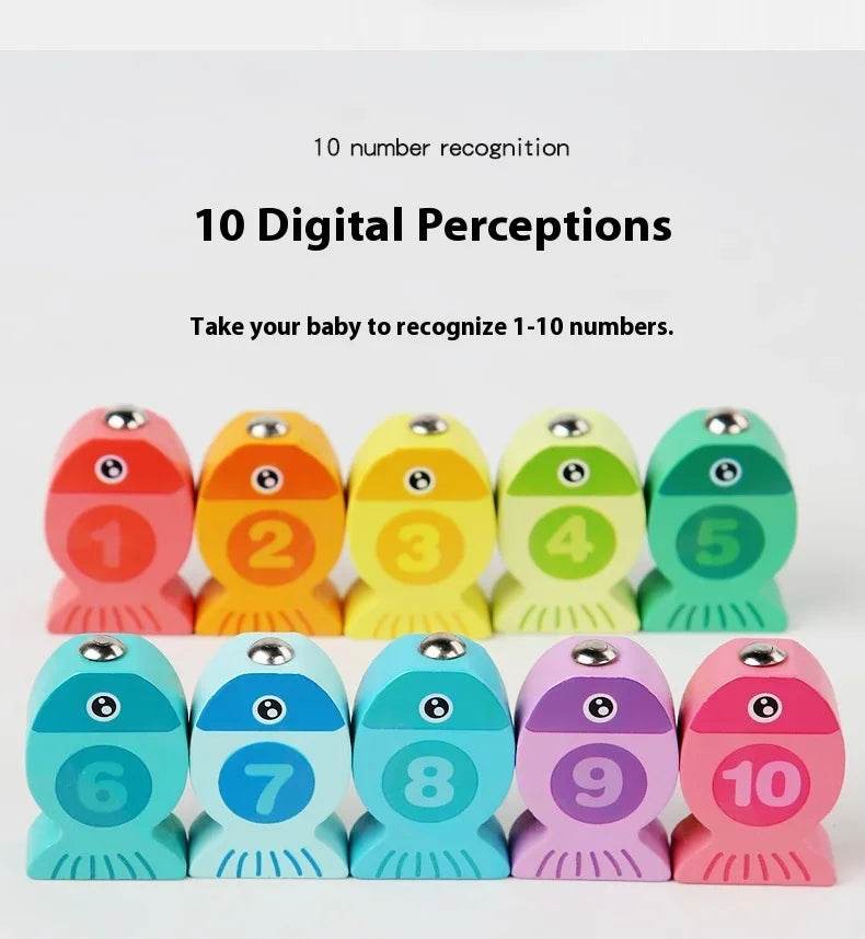 Wooden Children Fishing Toys Baby Montessori Early Education Toys Kids Ability Training Game Toddler Number Alphabet Learning - ToylandEU