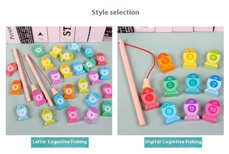 Wooden Children Fishing Toys Baby Montessori Early Education Toys Kids Ability Training Game Toddler Number Alphabet Learning - ToylandEU