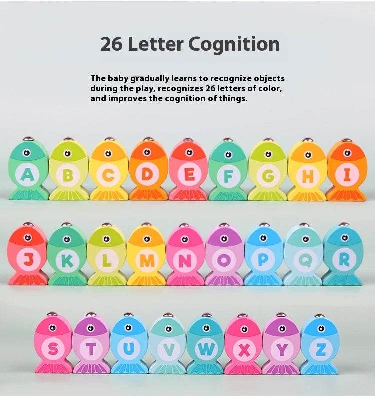 Wooden Children Fishing Toys Baby Montessori Early Education Toys Kids Ability Training Game Toddler Number Alphabet Learning - ToylandEU