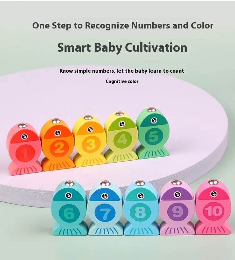 Wooden Children Fishing Toys Baby Montessori Early Education Toys Kids Ability Training Game Toddler Number Alphabet Learning - ToylandEU