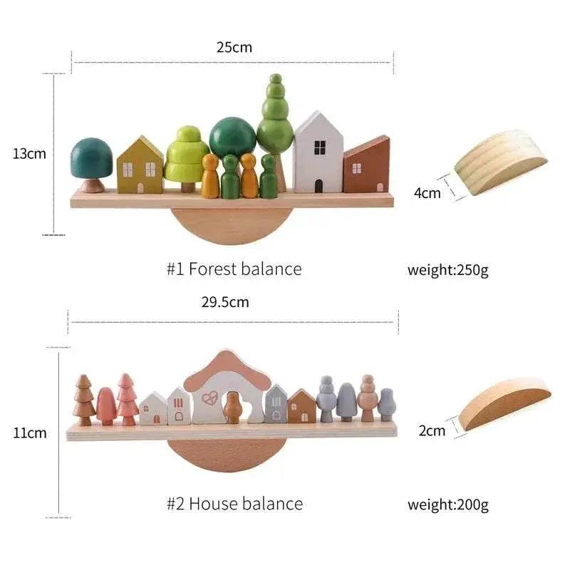  Montessori Wooden Forest Blocks Stacking Toys For Baby Forest House Learning Set -  ToylandEU™