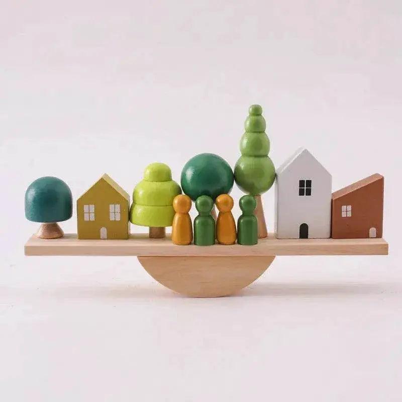  Montessori Wooden Forest Blocks Stacking Toys For Baby Forest House Learning Set -  ToylandEU™