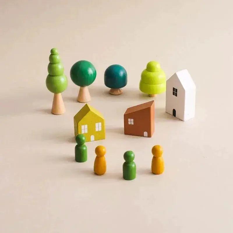  Montessori Wooden Forest Blocks Stacking Toys For Baby Forest House Learning Set -  ToylandEU™