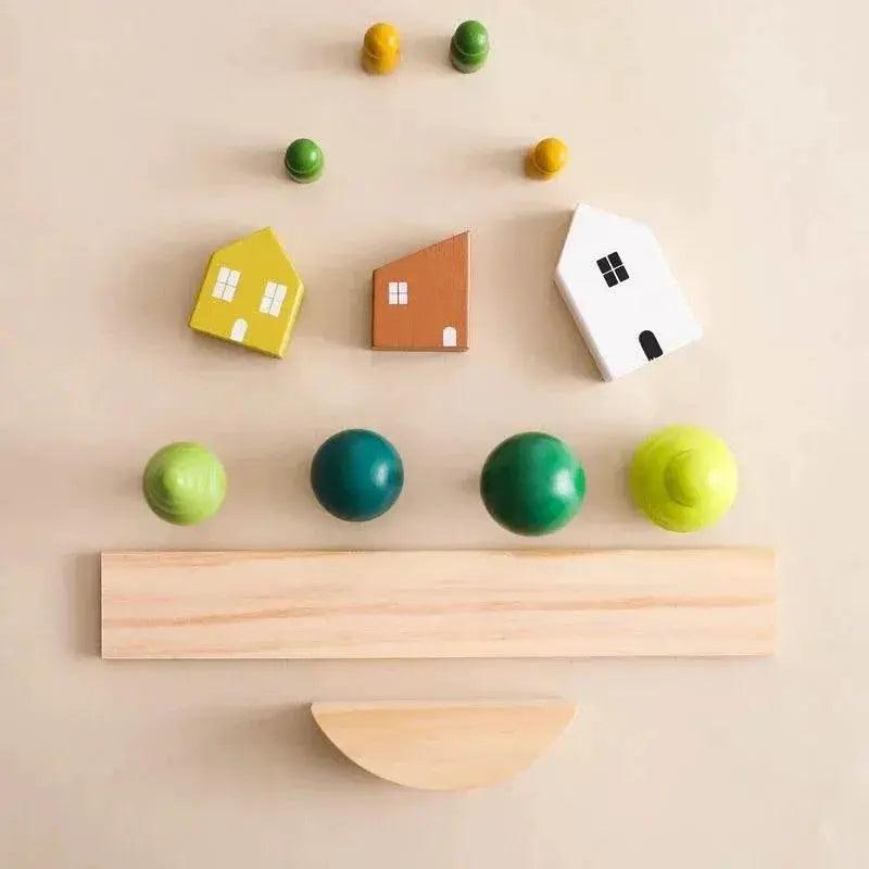  Montessori Wooden Forest Blocks Stacking Toys For Baby Forest House Learning Set -  ToylandEU™