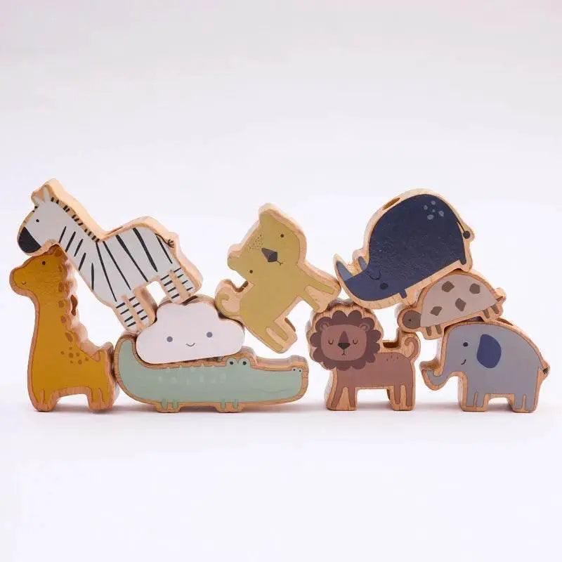  Montessori Wooden Forest Blocks Stacking Toys For Baby Forest House Learning Set -  ToylandEU™