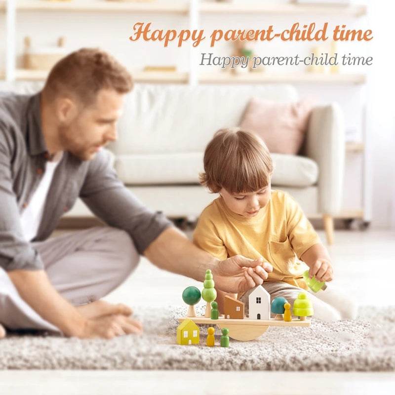 Montessori Sensory Toys Stacking Toys for Baby Forest Houses Wooden Forest Blocks Early Childhood Education Gift - ToylandEU