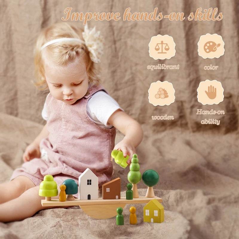 Montessori Sensory Toys Stacking Toys for Baby Forest Houses Wooden Forest Blocks Early Childhood Education Gift - ToylandEU