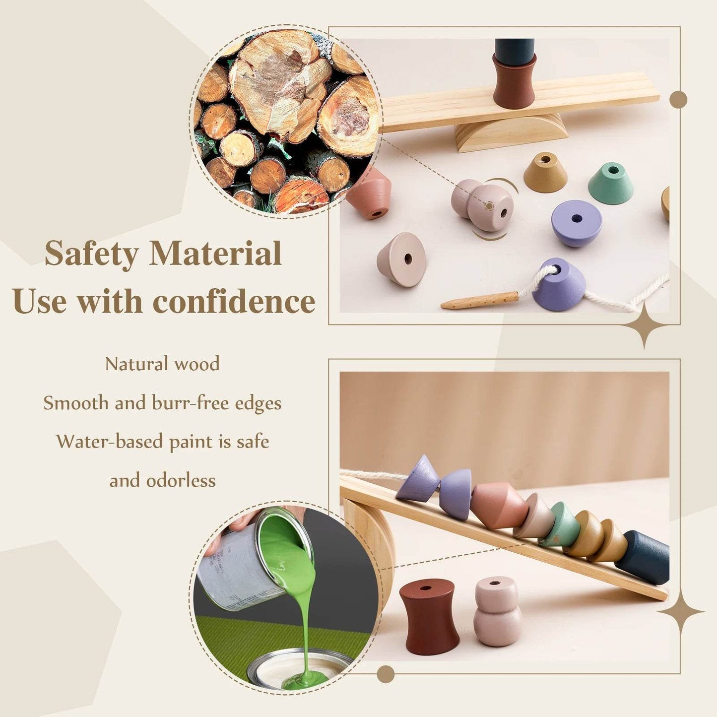 Montessori Sensory Toys Stacking Toys for Baby Forest Houses Wooden Forest Blocks Early Childhood Education Gift - ToylandEU