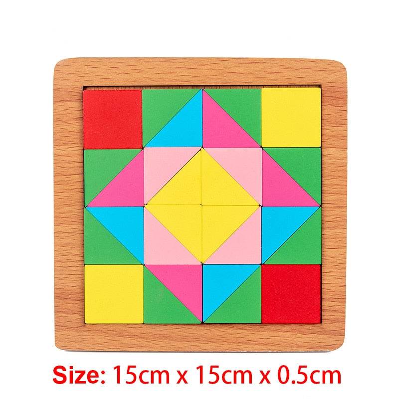أحجية الصور المقطوعة الهندسية الخشبية من مونتيسوري - لعبة تعليمية ممتعة - ToylandEU